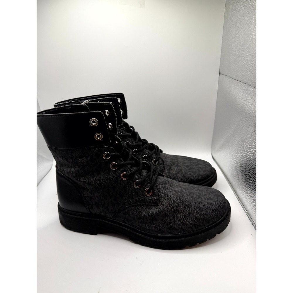 Michael Kors Alistair Bootie Womens 9 M Black Logo Side Zip Classic Combat Boot - Picture 4 of 9